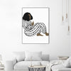 "Form Vi" Canvas Framed Black 30x40 Wall Art