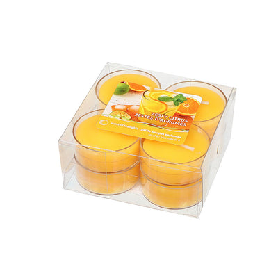 8 Pk Scented Tealights Zesty Citrus - Set of 2 Candle|Paquet de 8 bougies chauffe-plats parfumées à arôme de zestes d’agrumes - ensemble de 2 paquets de bougies