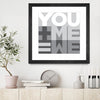 "You Me We I" Matted and Framed Black 30x30 Wall Art