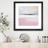 "Pink Sea Abstract" Matted and Framed Black 36x36 Wall Art