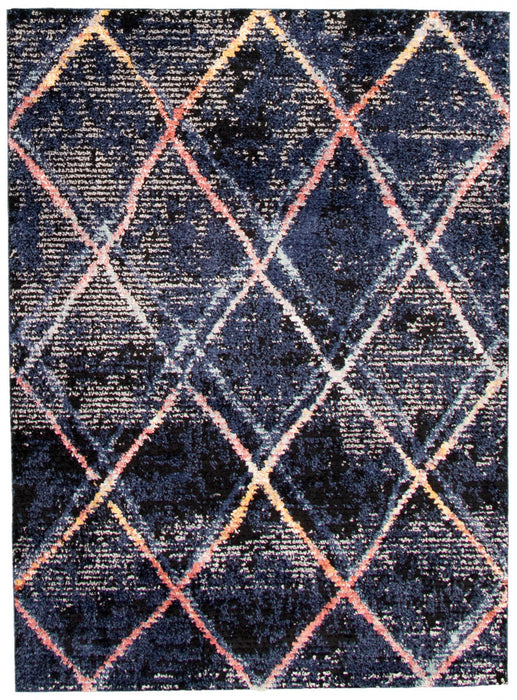 Makondo Abstract Navy Blue Area Rug - 8'0\" x 10'0\"