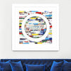 "Smoke Circus Iv" Matted and Framed White 36x36 Wall Art