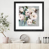 "Pale Pink Bouquet I" Matted and Framed Black 30x30 Wall Art