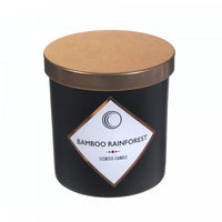 7oz Matte Black Scented Candle with Lid Bamboo Rainforest - Set of 2