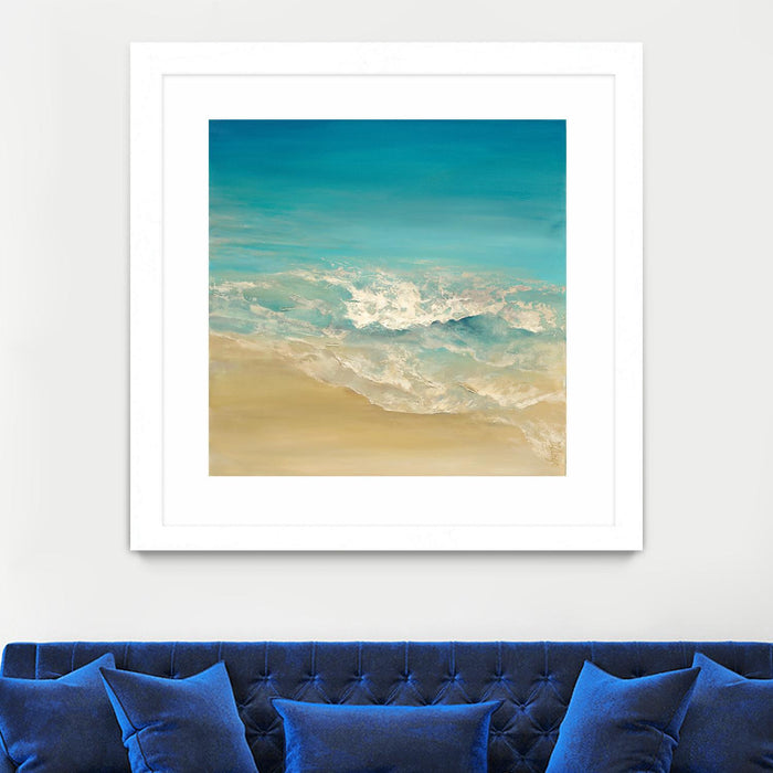 \"Coastal Viewpoint Ii\" Matted and Framed White 30x30 Wall Art