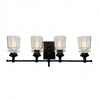 Castara 4-Light Black Bathroom Wall Light