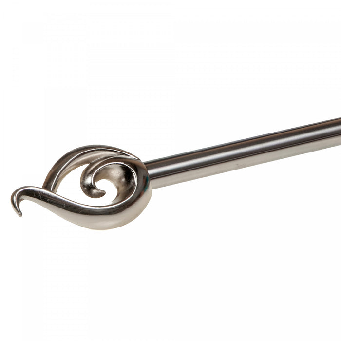 16/19mm Metal Drape Pole Set Orifice Adjustable 28\"–48\"L - Nickel