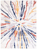 Paloma Sunburst Navy, White Area Rug - 8'0" x 10'0"