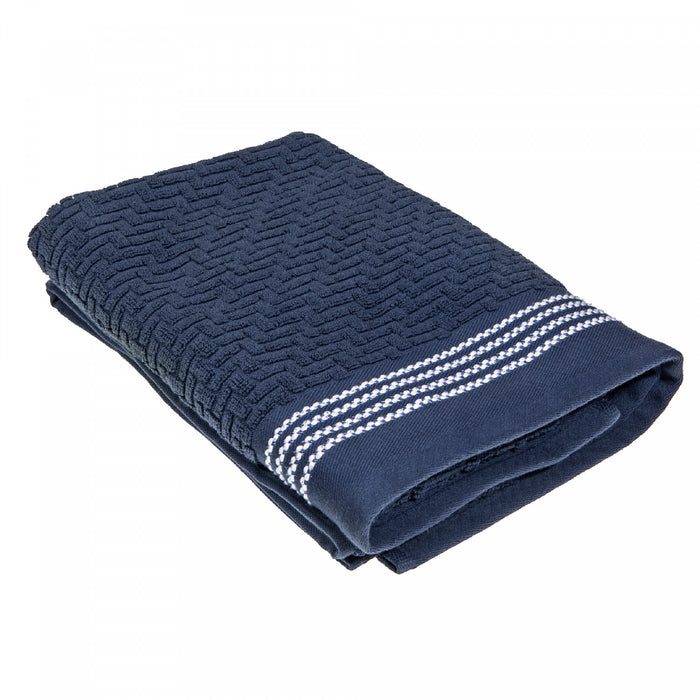 Luxury Stitch Bath Towel 30 x 60 Blue - Set of 2 Towels