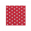 20 Pack 3 Ply Cocktail Napkin Red Polka Dot - Set of 6|Paquet de 20 serviettes cocktail rouges à pois à 3 épaisseurs - ensemble de 6 paquets