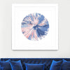 "Spin Art 21" Matted and Framed White 30x30 Wall Art
