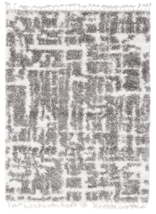 Helma Urban Cream, Dark Grey Shag 6'7\" X 9'6\" Area Rug