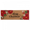 Coir Door Mat Poinsettia Merry Christmas 16 x 48 Floormat|Paillasson 16 x 48 en fibre de coco orné de poinsettias et « Merry Christmas »
