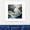 "Float 3" Matted and Framed White 36x36 Wall Art