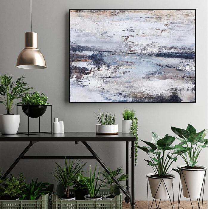 \"Outline\" Canvas Framed Black 32x24 Wall Art