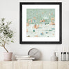"Summer Confetti I" Matted and Framed Black 36x36 Wall Art