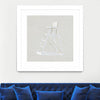 "Serene Seaside Ii Tan" Matted and Framed White 36x36 Wall Art