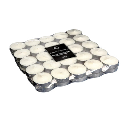50 Pk Unscented Tealights White Candle|Paquet de 50 bougies chauffe-plats blanches non parfumées