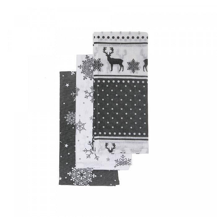 Cotton Kitchen Towel Winter Grey - Set of 6 Kitchen Linen