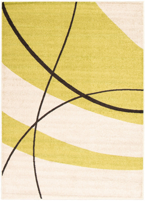 Carson Cream-Green Area Rug - 3'11\" x 5'7\"