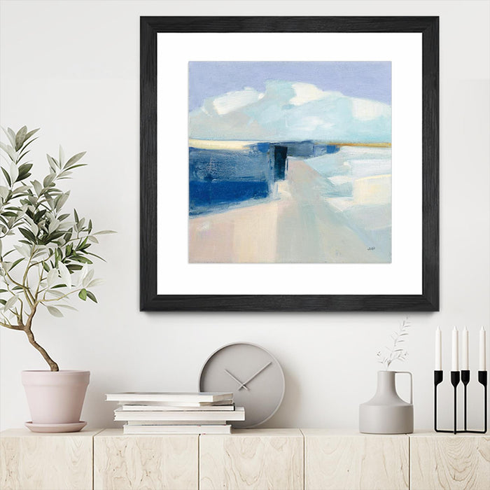 \"Sand And Sky\" Matted and Framed Black 36x36 Wall Art