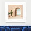 "Coastal Arch" Matted and Framed White 30x30 Wall Art