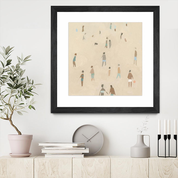 \"Beach Goer Iv\" Matted and Framed Black 36x36 Wall Art