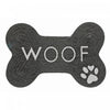 Braided Cotton Bone Shape Pet Mat Woof Paw Floormat|Tapis de plancher pour animaux « Woof » en forme d’os en coton tressé orné d’une empreinte de patte