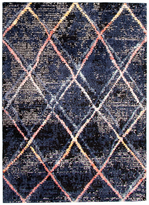 Makondo Abstract Navy Blue Area Rug - 6'7\" x 9'6\"