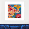 "Spring Bouquet V31" Matted and Framed White 30x30 Wall Art