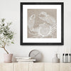 "Neutral Surf Side I" Matted and Framed Black 36x36 Wall Art