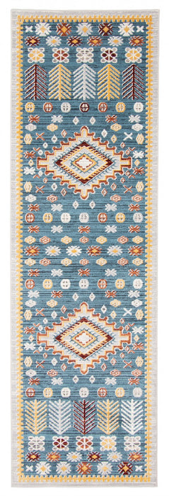 Gypsy Blue Machine Washable Area Rug - 2'6\" x 8'0\"