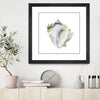 "Seafoam Shell" Matted and Framed Black 30x30 Wall Art