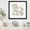"Rainbow Vines With Berries" Matted and Framed Black 30x30 Wall Art