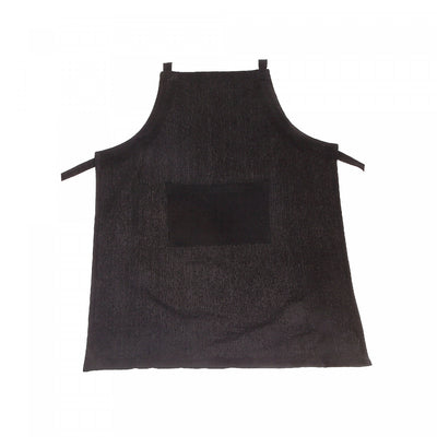 Polycotton Apron with Pocket Black|Tablier en polyester-coton noir avec poche