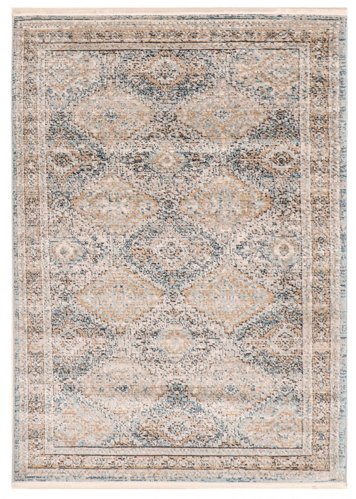 Leandra Taupe/blue Rug 8'0\" X 10'0\" Area Rug