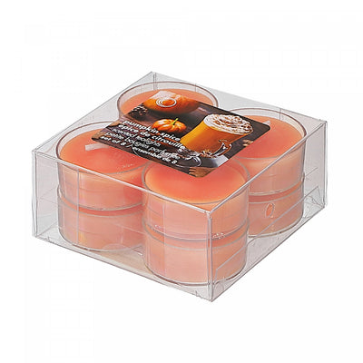 8 Pk Scented Tealights Pumpkin Spice - Set of 2 Candle|Paquet de 8 bougies chauffe-plats parfumées à arôme de citrouille épicée - ensemble de 2 paquets de bougies