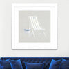 "Serene Seaside Iii Tan" Matted and Framed White 30x30 Wall Art