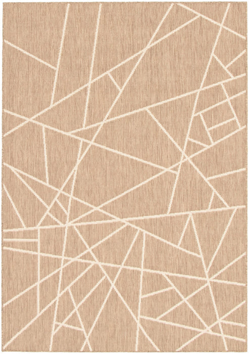 Sadie Abstract Taupe-Champagne Area Rug - 5'3\" x 7'7\"
