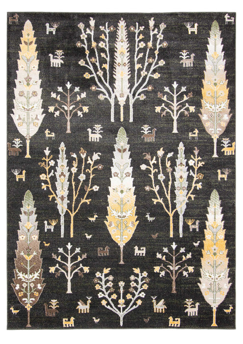 Pine Black Machine Washable Area Rug - 8'0\" x 10'0\"