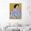 "Happy Girl" Canvas Framed Black 24x32 Wall Art