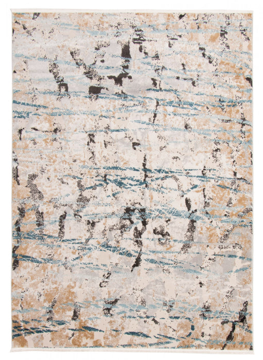Tahi Blue, Grey, Taupe Rug 6'7\" X 9'6\" Area Rug