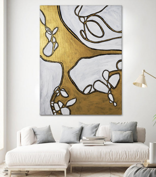\"Mocha Latte -gold - 1\" Giant Art 72x54 Wall Art