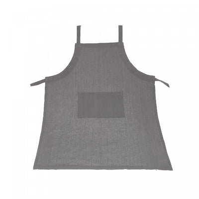 Polycotton Apron with Pocket Grey|Tablier en polyester-coton gris avec poche