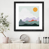 "Mountainous I" Matted and Framed Black 30x30 Wall Art
