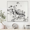 "Transparent Onyx" Canvas Framed Black 20x20 Wall Art