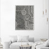 "Clustered Dots A" Canvas Framed Black 24x32 Wall Art