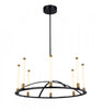 Infiniti Matte Black & Brass 8-Light Integrated LED Chandelier