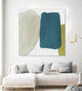 "Beige And Navy Abstract" Giant Art 72x72 Wall Art