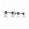 Kanata Black & Brushed Nickel 4-Light Bathroom Vanity Light